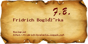 Fridrich Boglárka névjegykártya