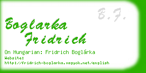 boglarka fridrich business card