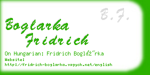 boglarka fridrich business card